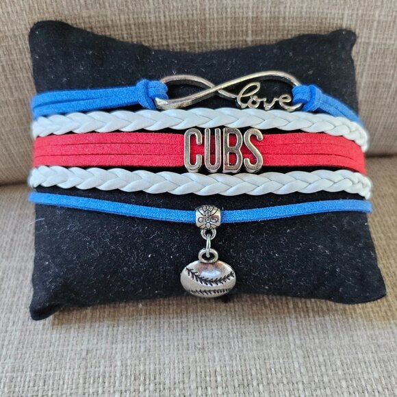 Jewelry - DOLON Infinity Love Cubs Baseball Bracelet Handmade Sports Cheering Charm Team